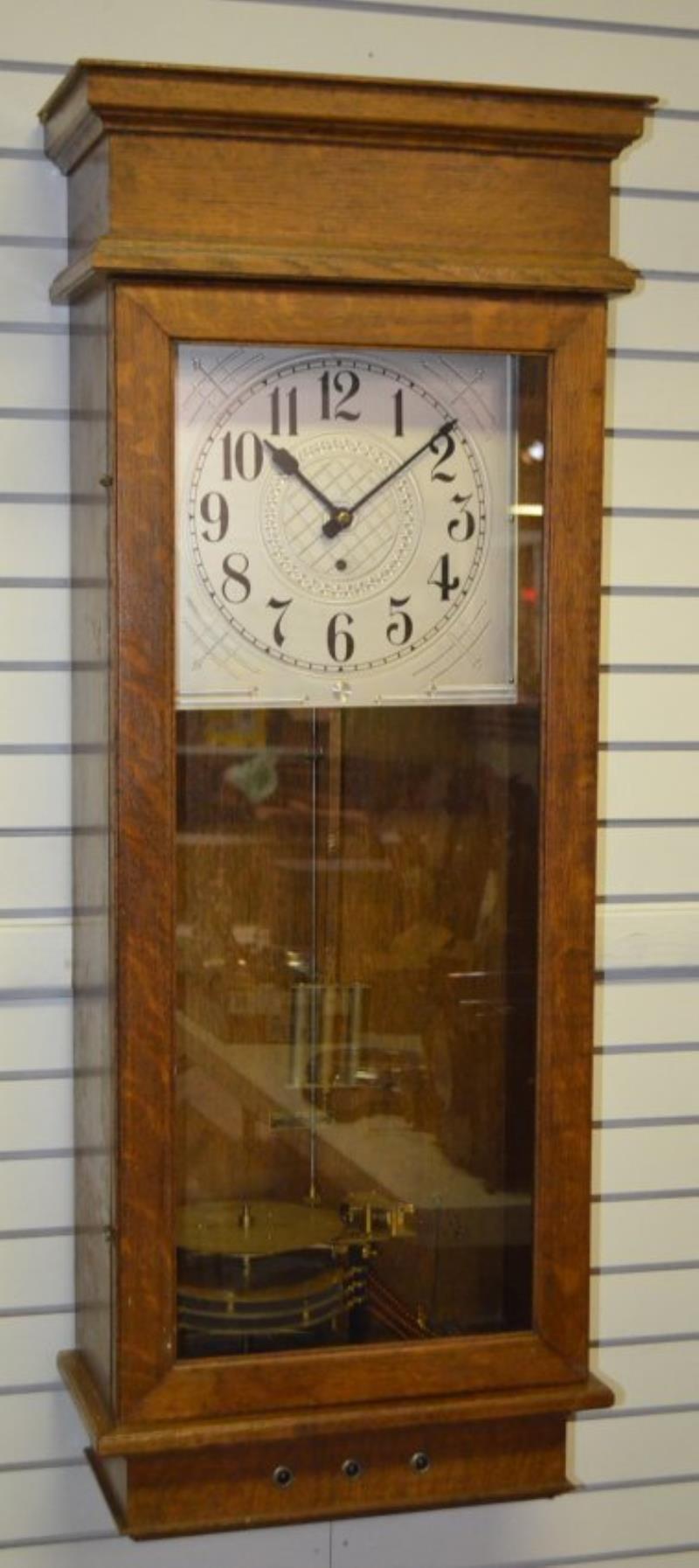 Oak Montgomery Time System Wall Clock