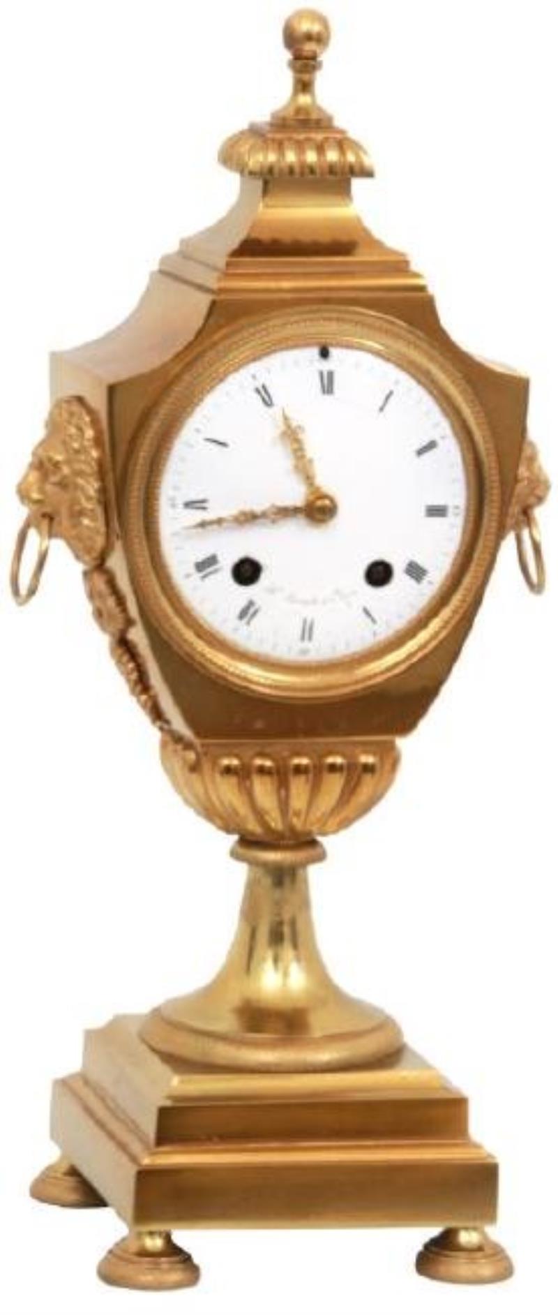 Gilt Bronze Urn Form Mantle Clock