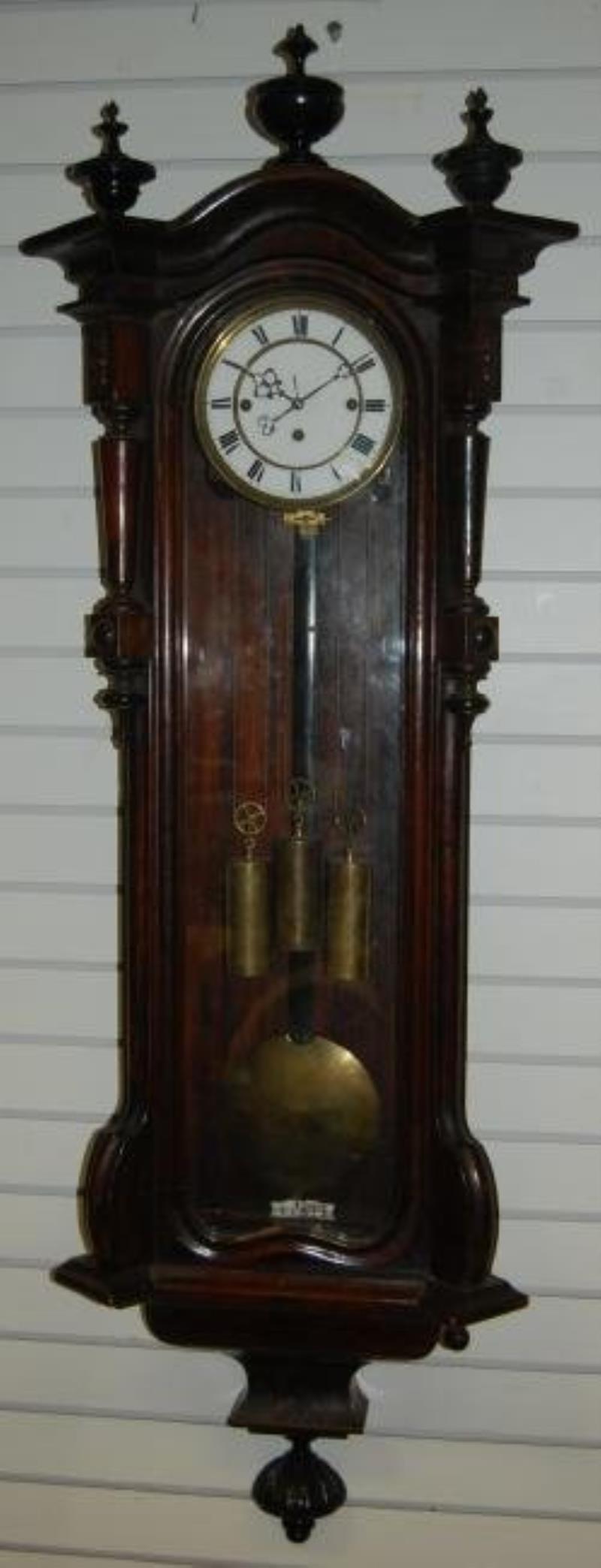 3 Weight Walnut Vienna Regulator Wall Clock