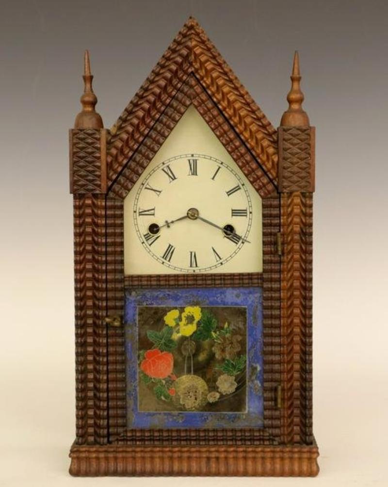 J. C. Brown Ripple Front Steeple clock