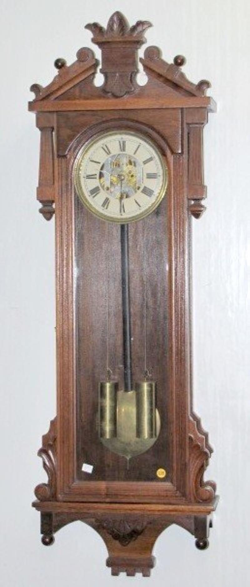 Walnut Ansonia Prompt Hanging Clock