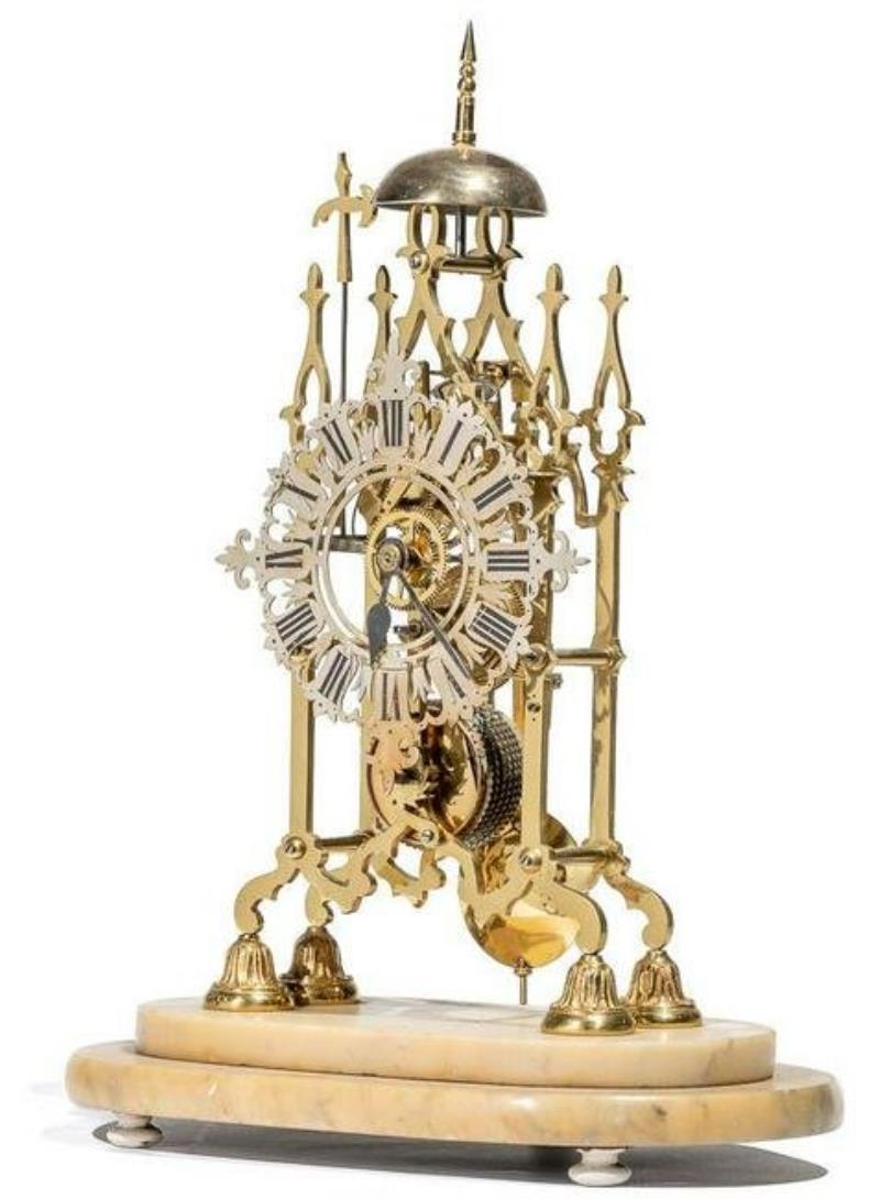 English Fusee Skeleton Clock