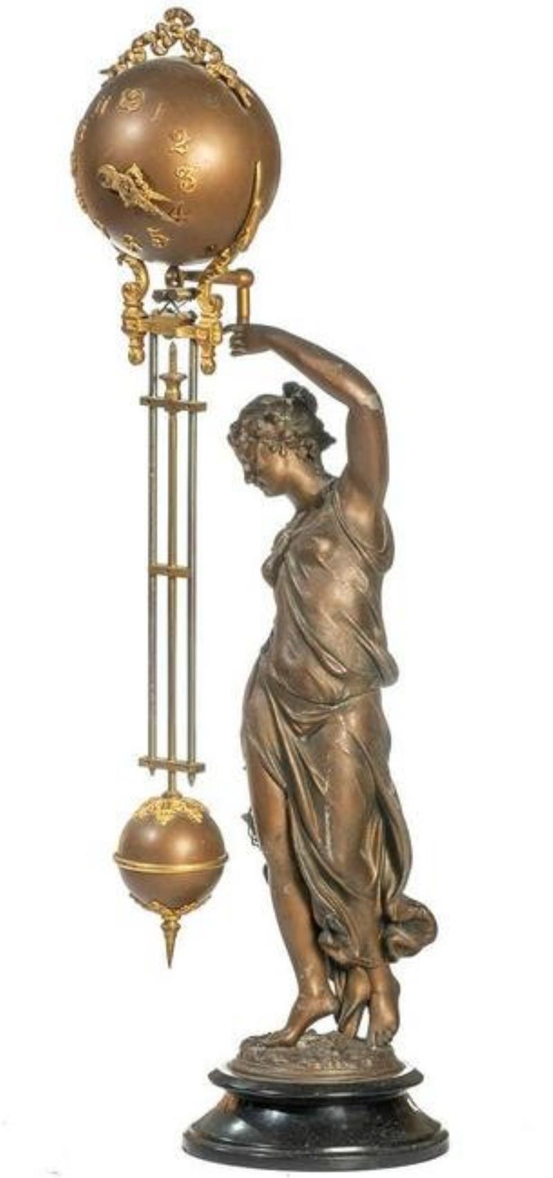 Ansonia “Huntress” Ball-Swing Clock, Circa 1901