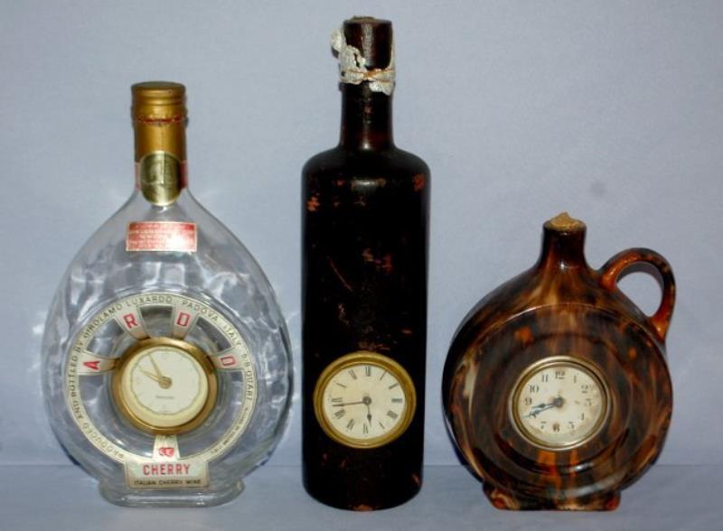 3 Antique Jug & Bottle Clocks