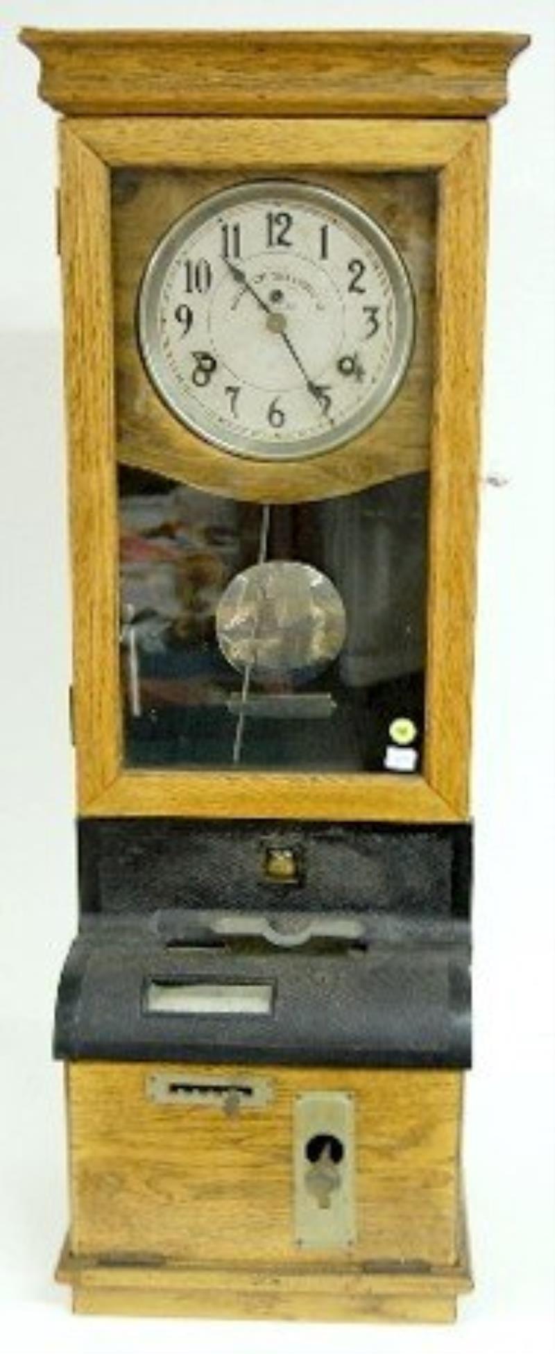 Oak Cleveland Time Clock & Service Co. Clock