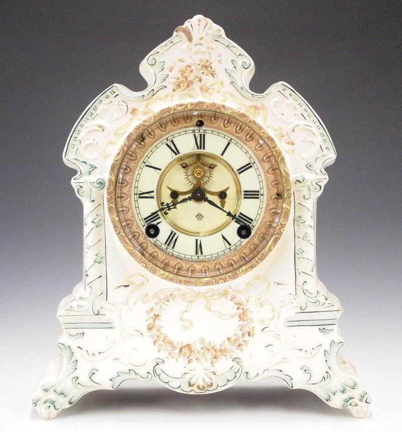 Ansonia Comanche China Shelf Clock