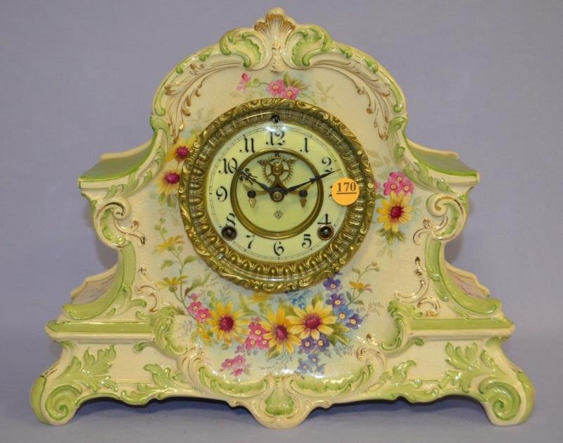 Antique Ansonia (La Nord) porcelain Mantle clock