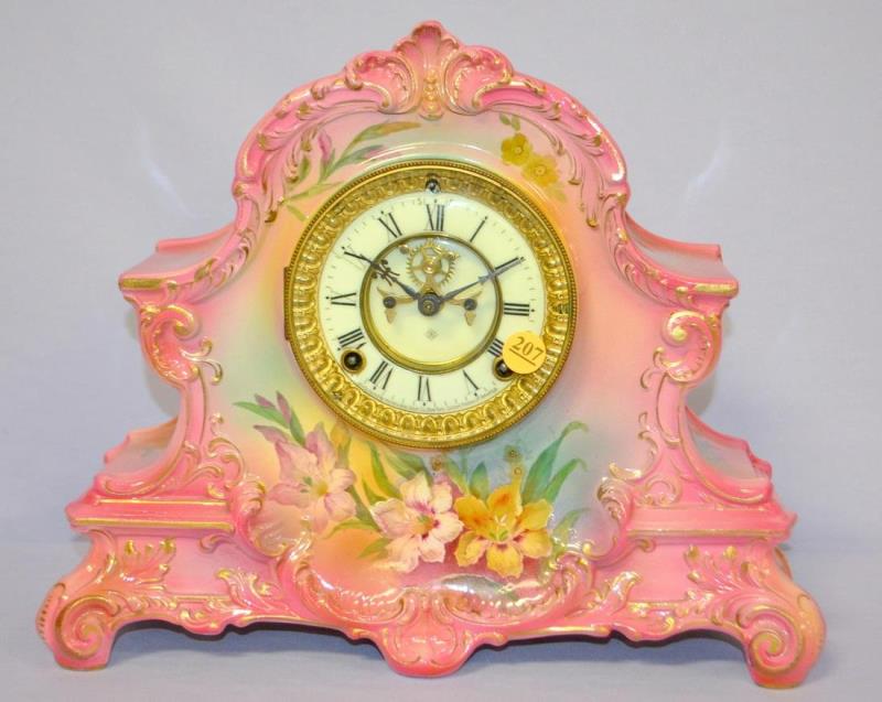 Antique Ansonia (La Nord) porcelain Mantle Clock