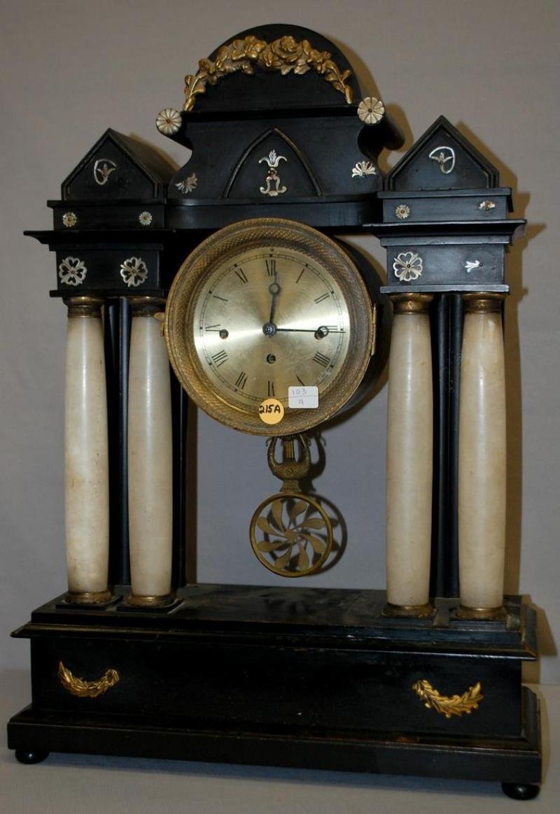 Antique Austrian 1/4 Hour Strike Portico Clock