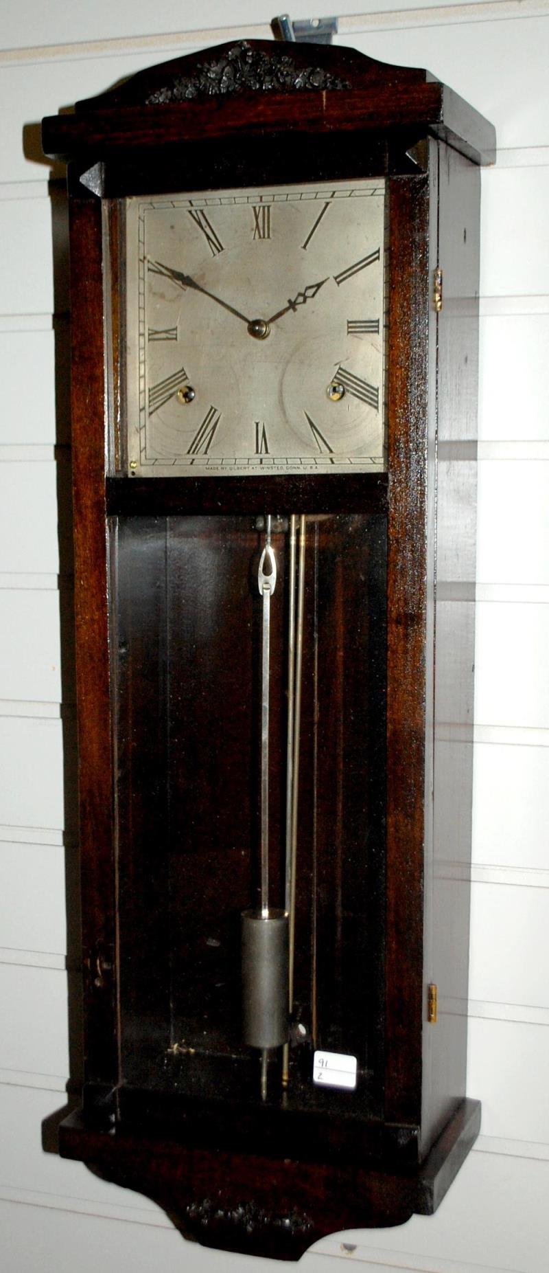 Antique Gilbert (Hollywood) 8 Day Wall Clock