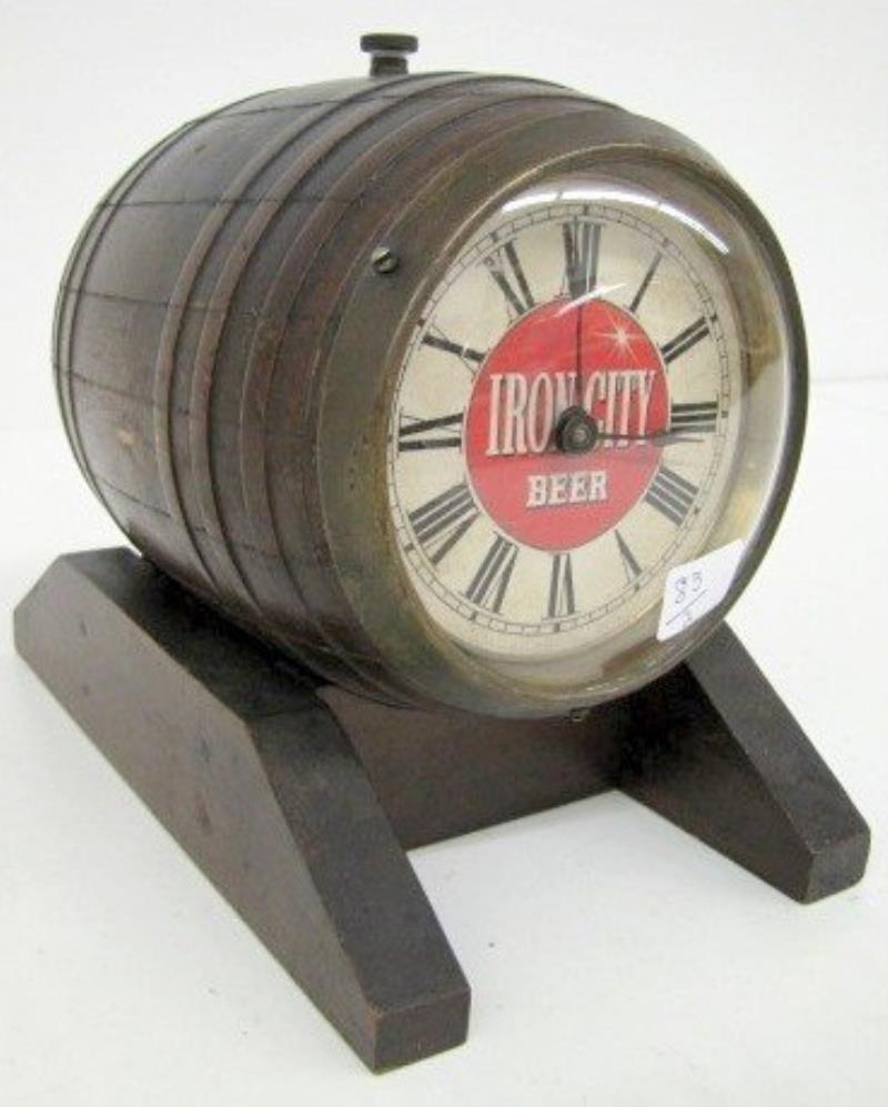 Iron City Beer Advertising Barrel Clock