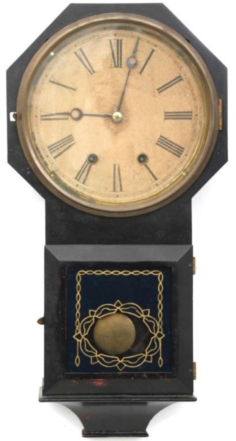 Terry Clock Co. Octagonal Iron Front Wall Clock