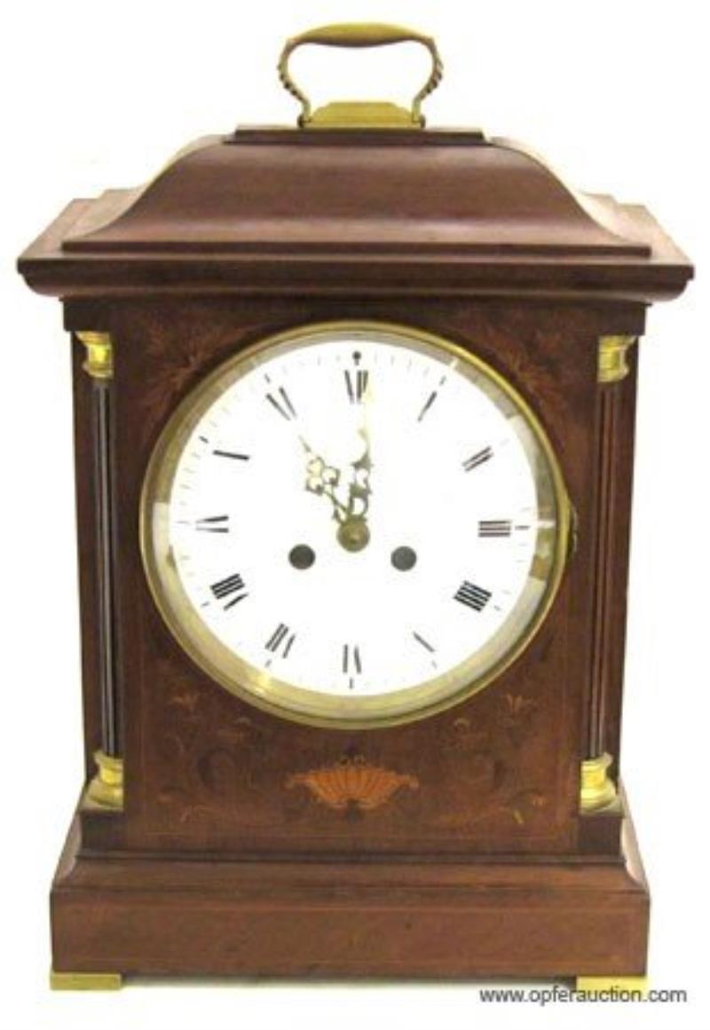 MAHOGANY INLAID BRACKET CLOCK