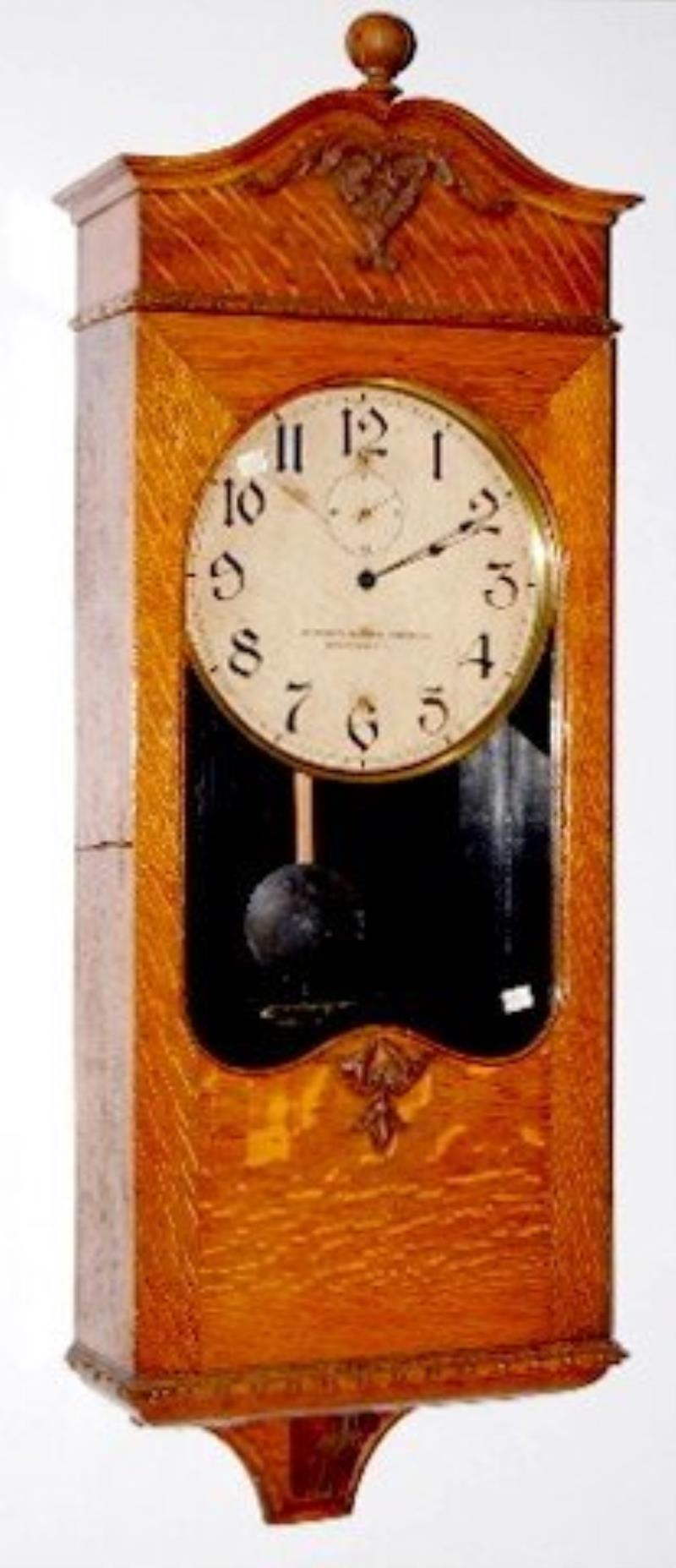 Oak Automatic Electric Clock Company Wall Clock