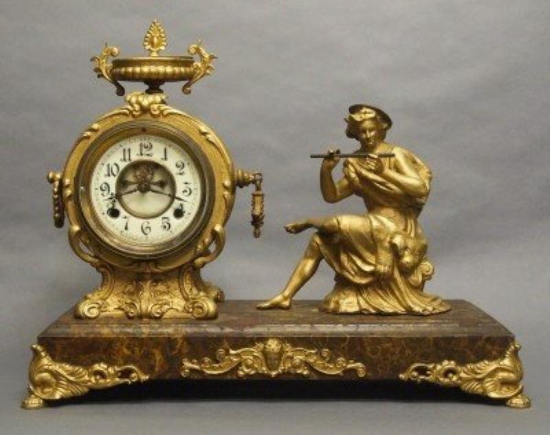 New Haven figural mantle clock