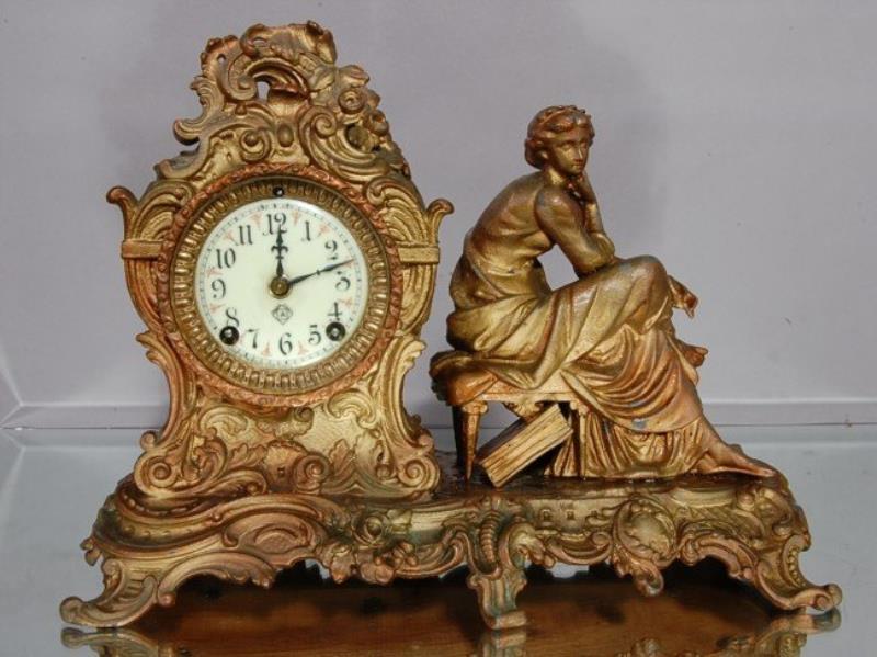 Ansonia French style Figural Mantel Clock