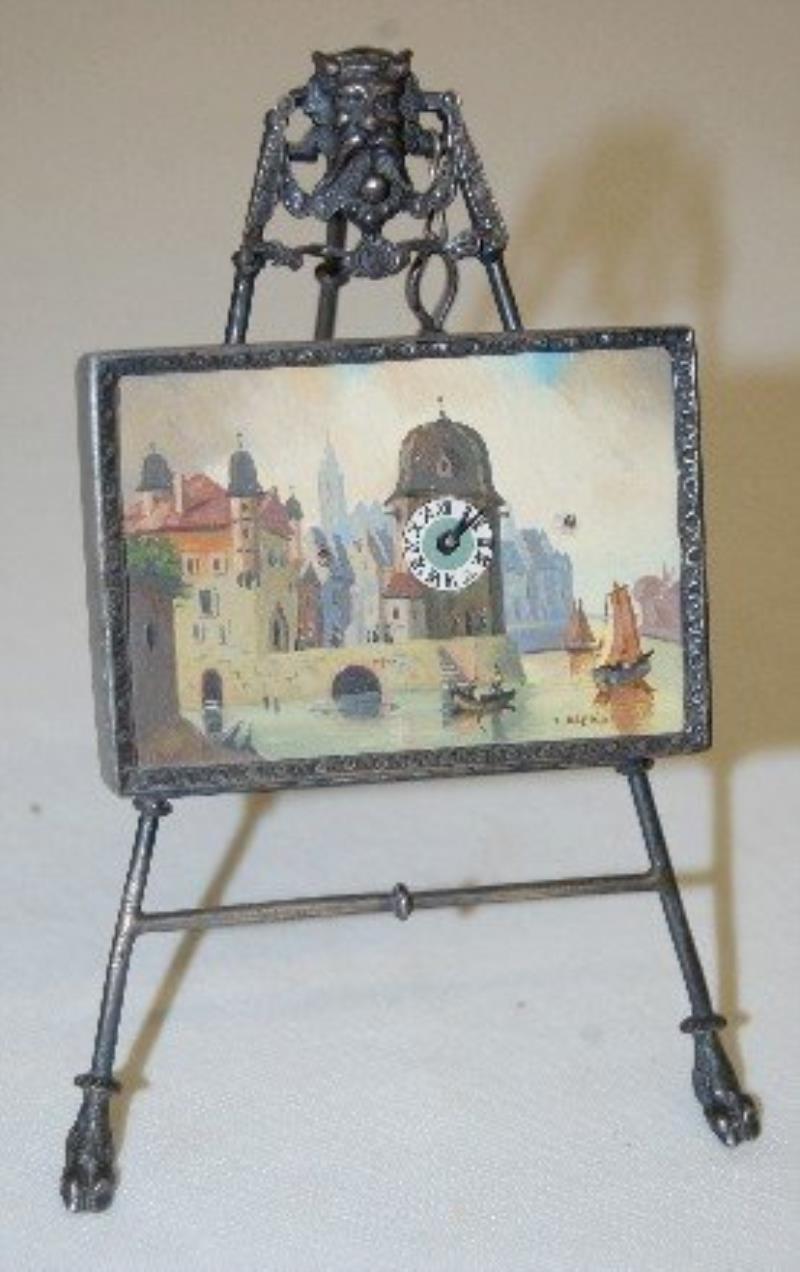 800 (Silver) Framed Mini J. Eberle Painting Clock