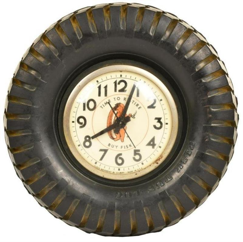 Fisk "Time To Re-Tire w/logo Clock in Tire