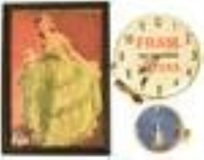 Group Of Fram Thermometer, Skelly Poster & 76 Clock