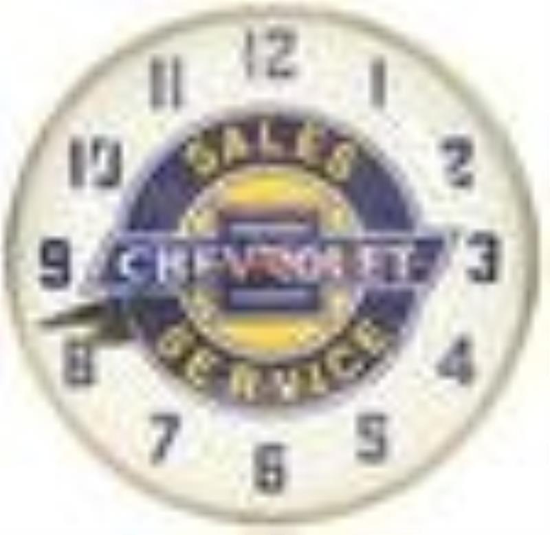 Chevrolet Sales & Service Lighted Clock (Reproduction)