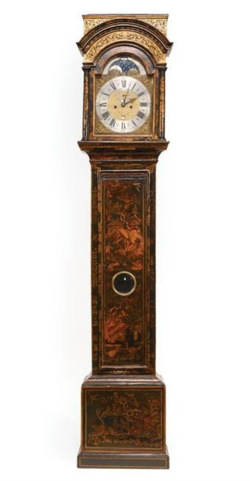 English Chinoiserie Tall Case Clock