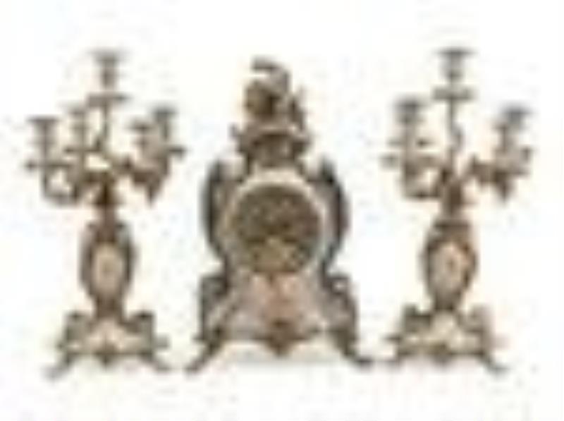 Louis XV-Style Porcelain and Bronze Clock