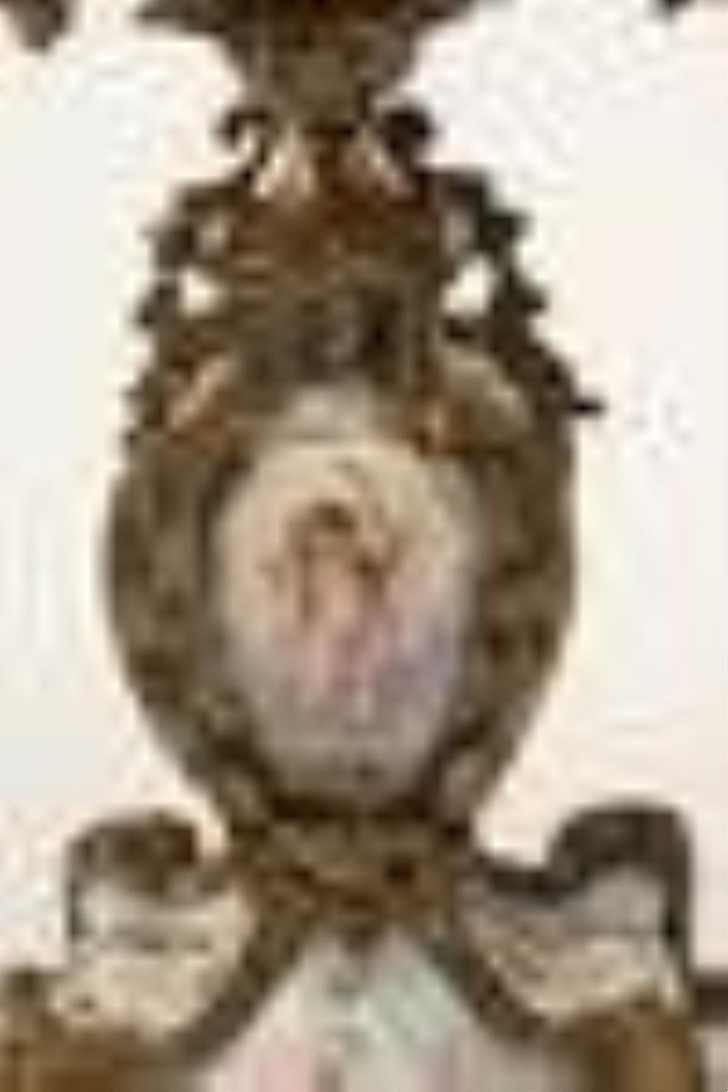 Louis XV-Style Porcelain and Bronze Clock