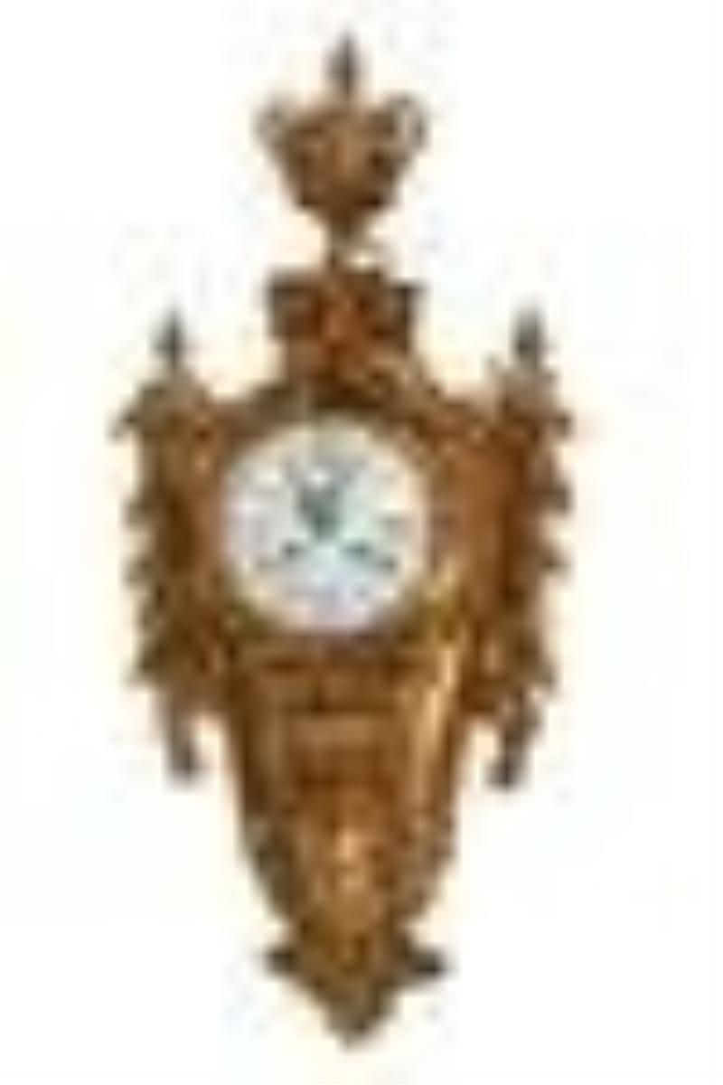 Louis XVI-Style Gilt Bronze Cartel Clock