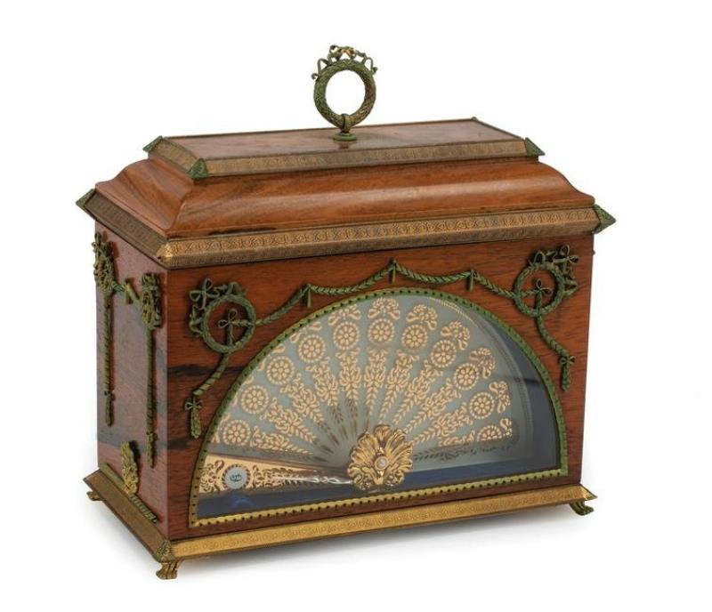 Faberge Brass-Mounted Rosewood Clock