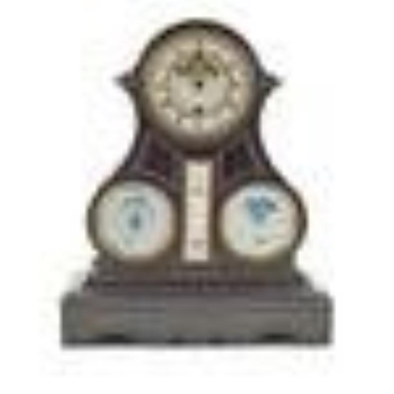 FRENCH SLATE CLOCK, BAROMETER & THERMOMETER, ACHILLE