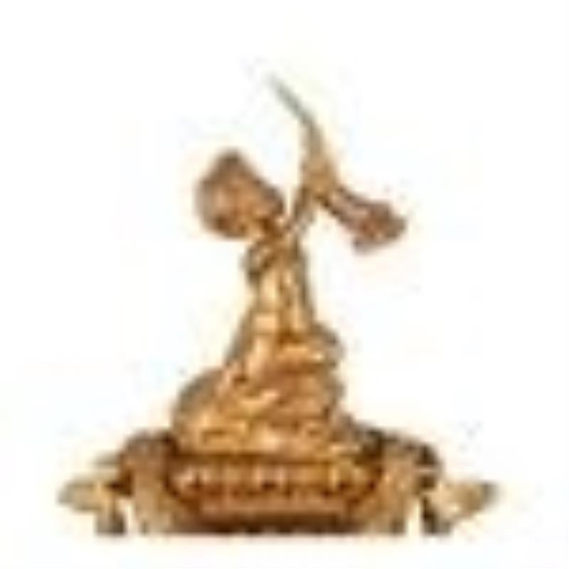 FRENCH GILT BRONZE CARTEL CLOCK, LE ROY PARIS 19TH