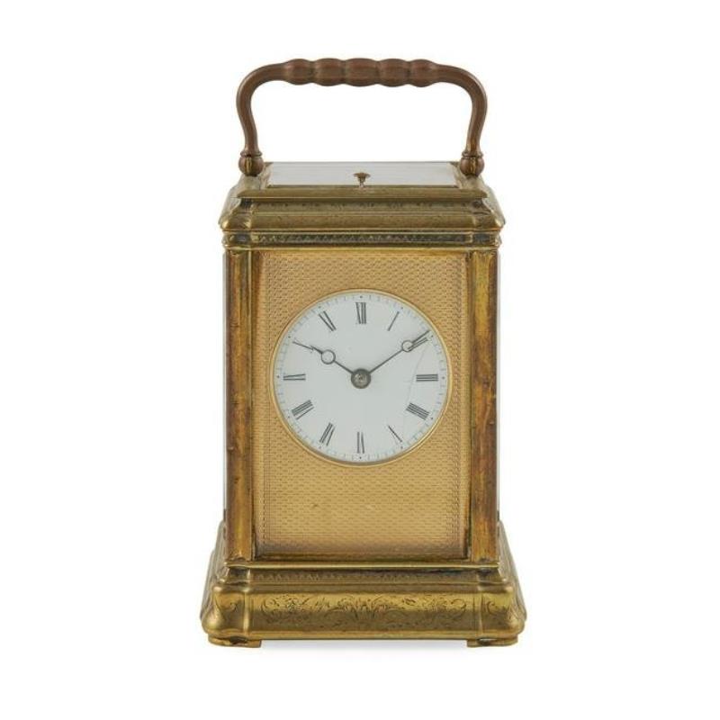 FRENCH BRASS REPEATER CARRIAGE CLOCK LATE 19TH CENTURY