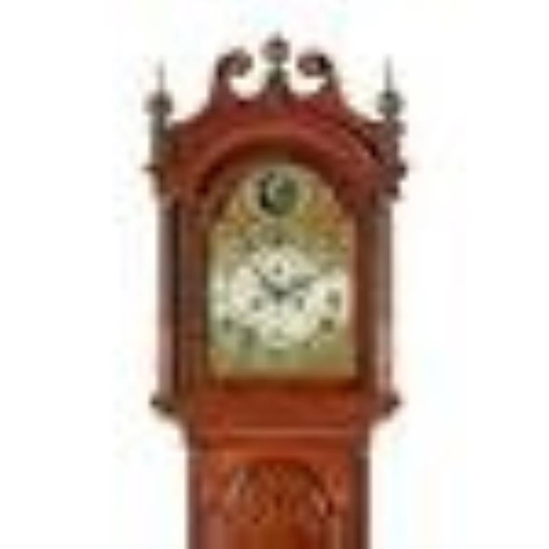 GEORGE III MAHOGANY LONGCASE AUTOMATON CLOCK, THOMAS
