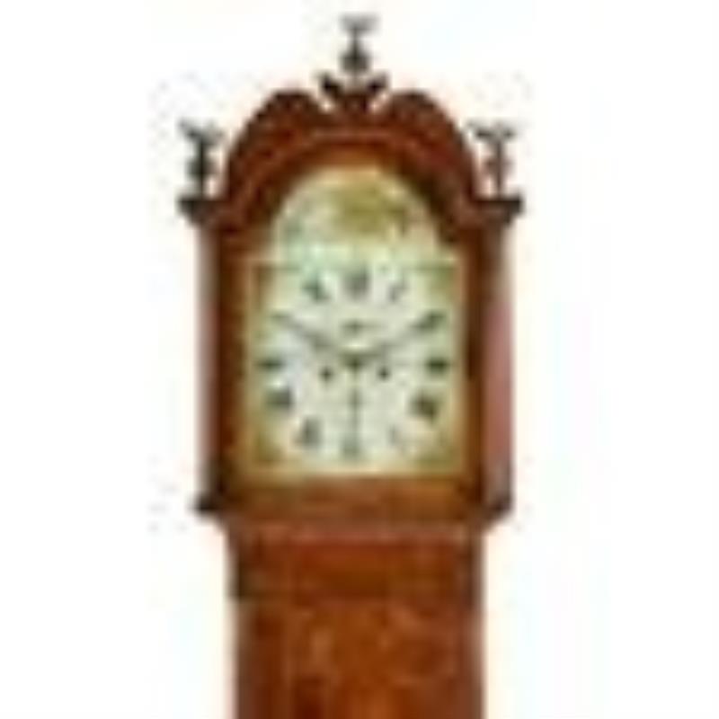 SCOTTISH BURR YEW LONGCASE CLOCK, GEORGE LUMSDEN,