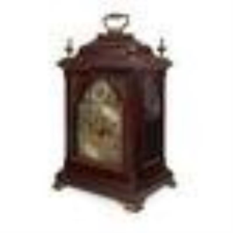 GEORGIAN STYLE MAHOGANY BRACKET CLOCK, HAMILTON &