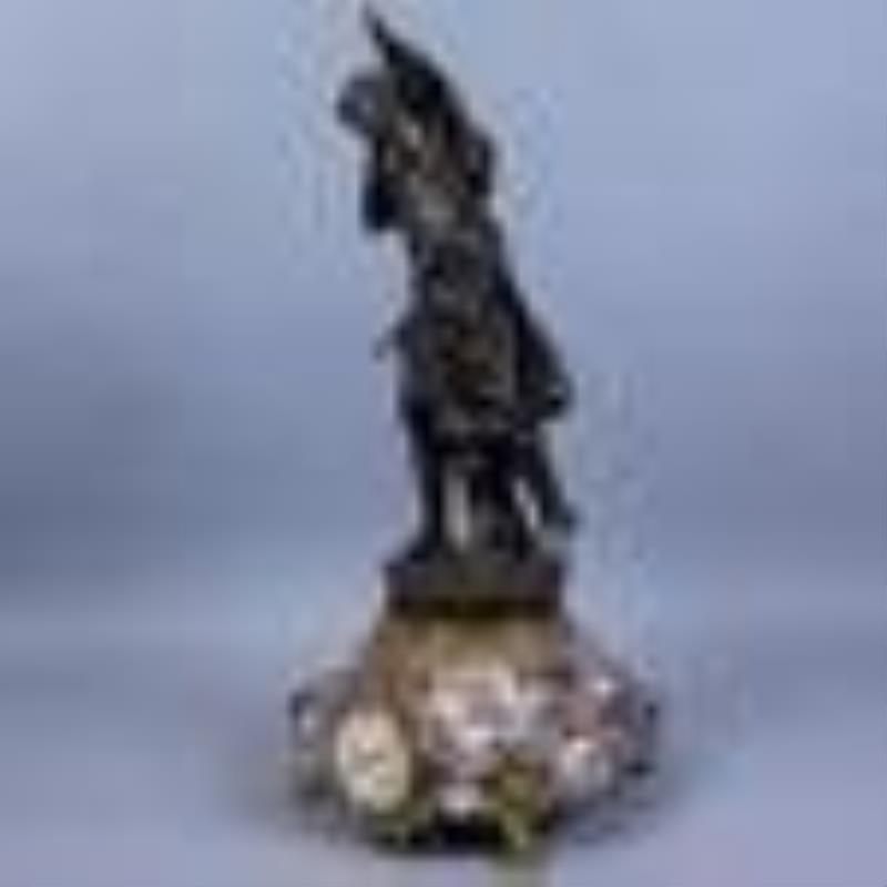 Monumental French Bronze Figural Clock Mathurin Moreau