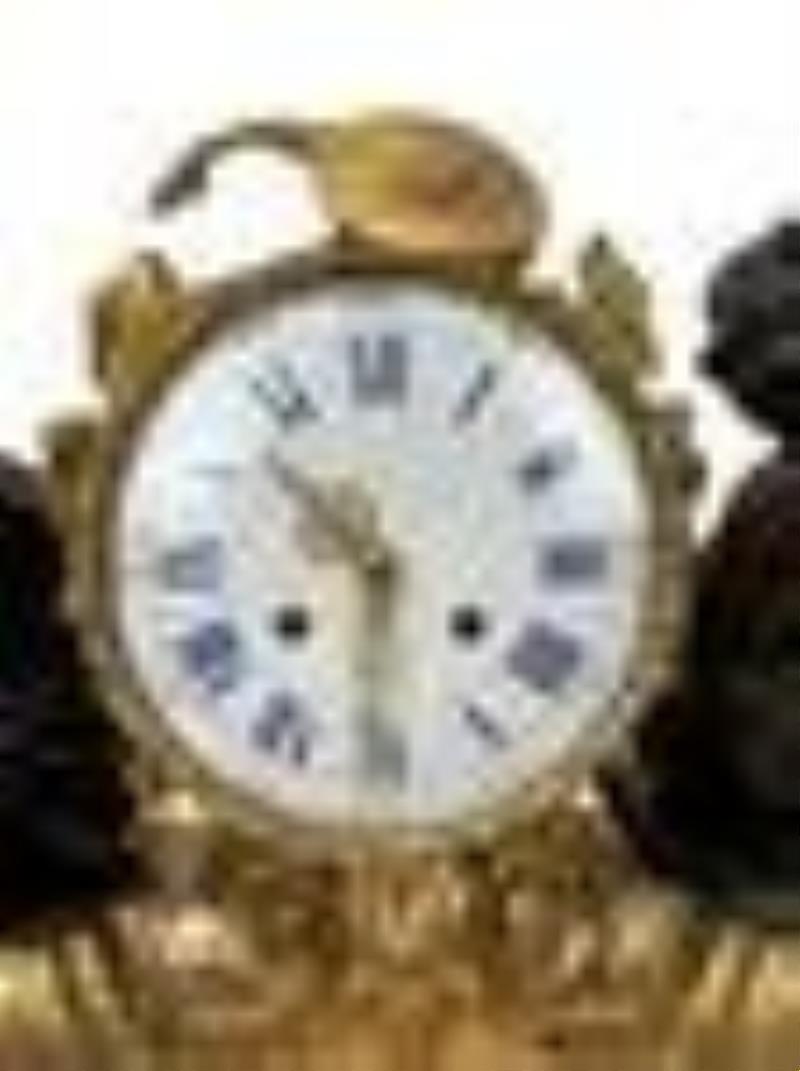 19th c. Large French Bronze Mantel Clock