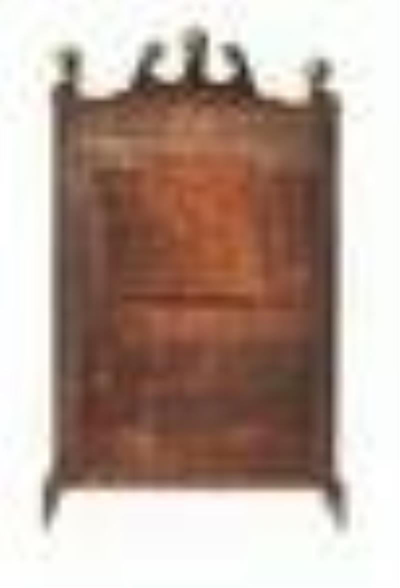 ELI TERRY PILLAR AND SCROLL SHELF CLOCK.