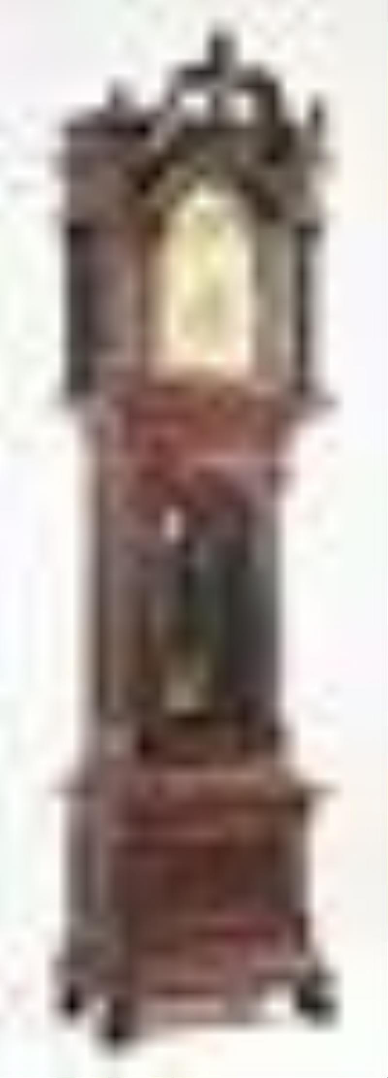 WESTMINSTER MAHOGANY MOON DIAL GRANDFATHER CLOCK. Price Guide