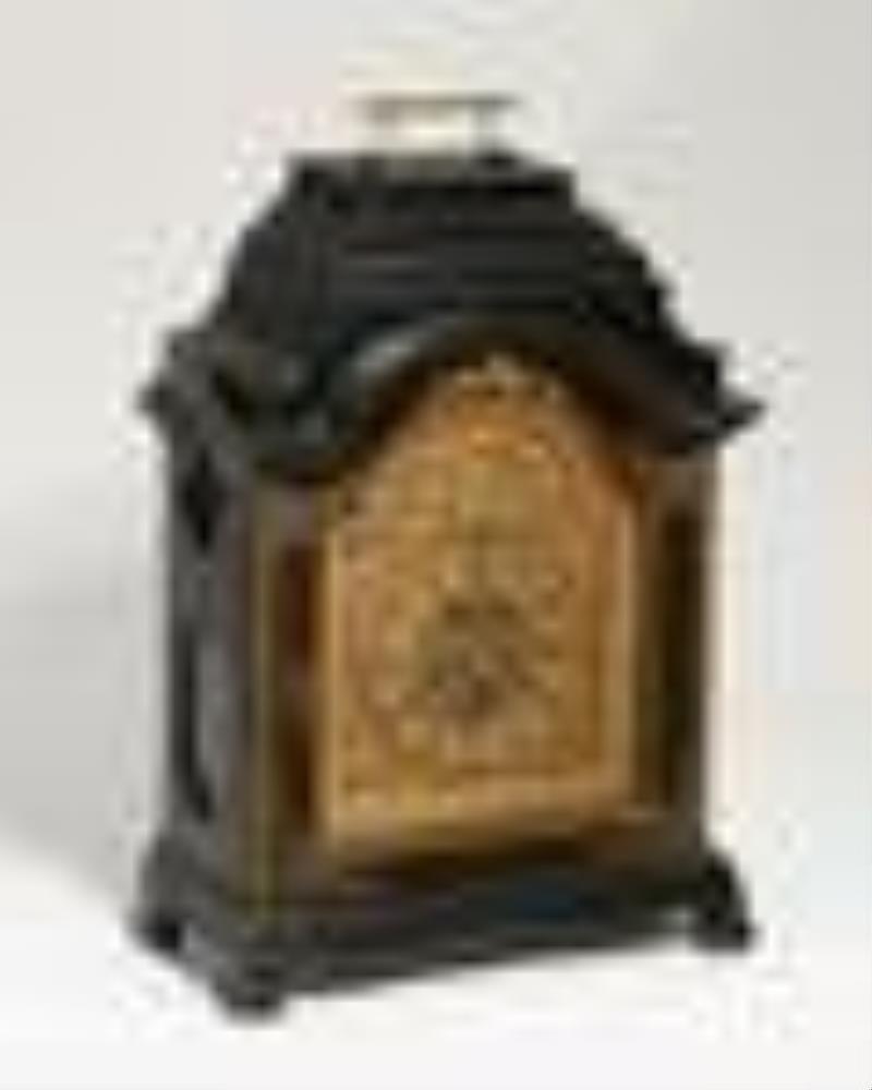 A Continental ebonized bracket clock
