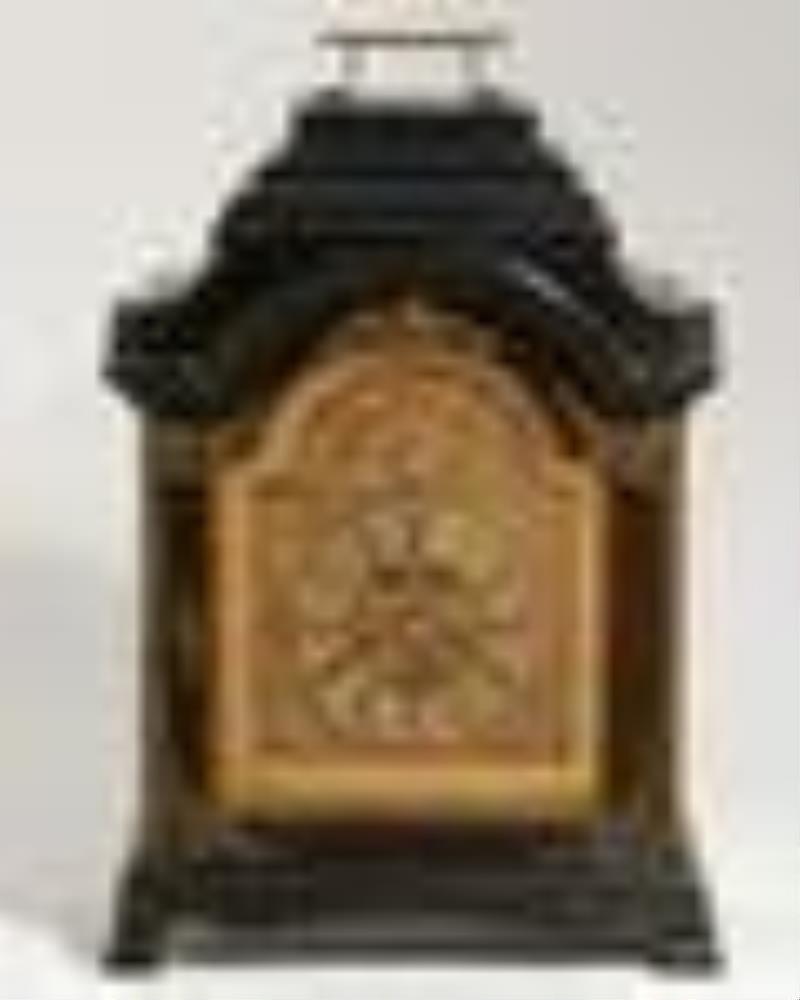 A Continental ebonized bracket clock