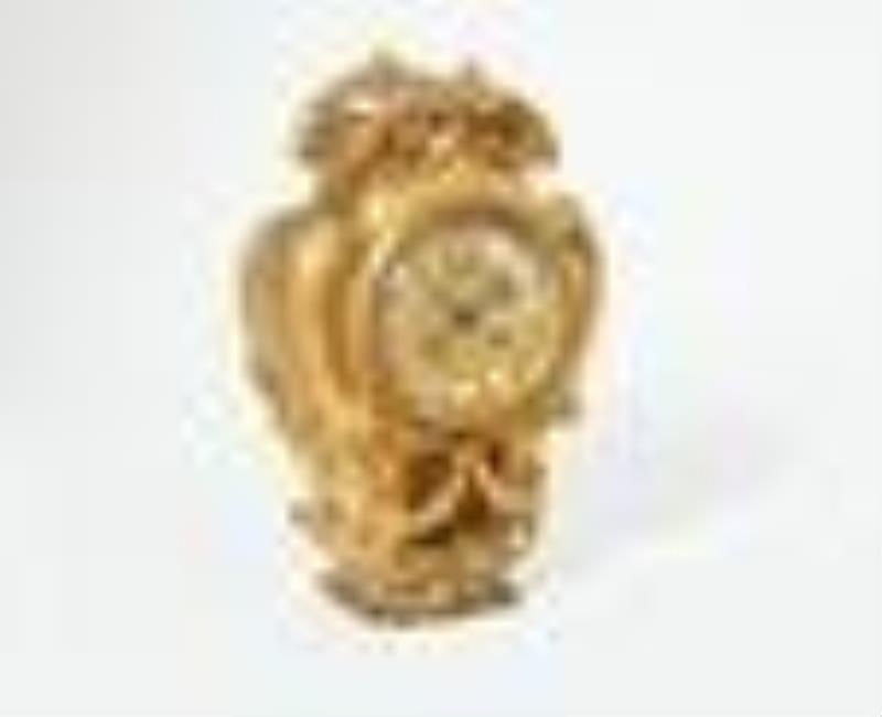 A French gilt bronze cartel clock, circa 1900