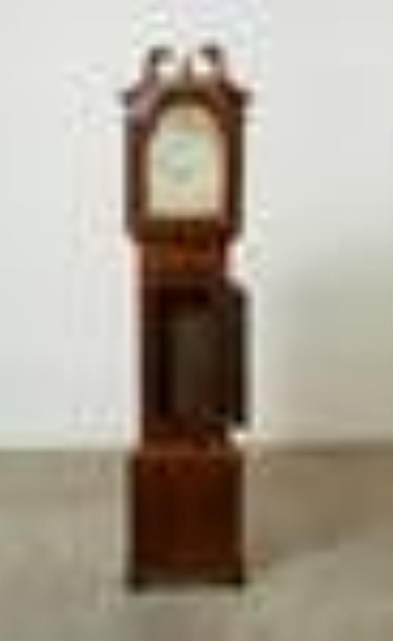 An English oak & mahogany 30-day tall case clock