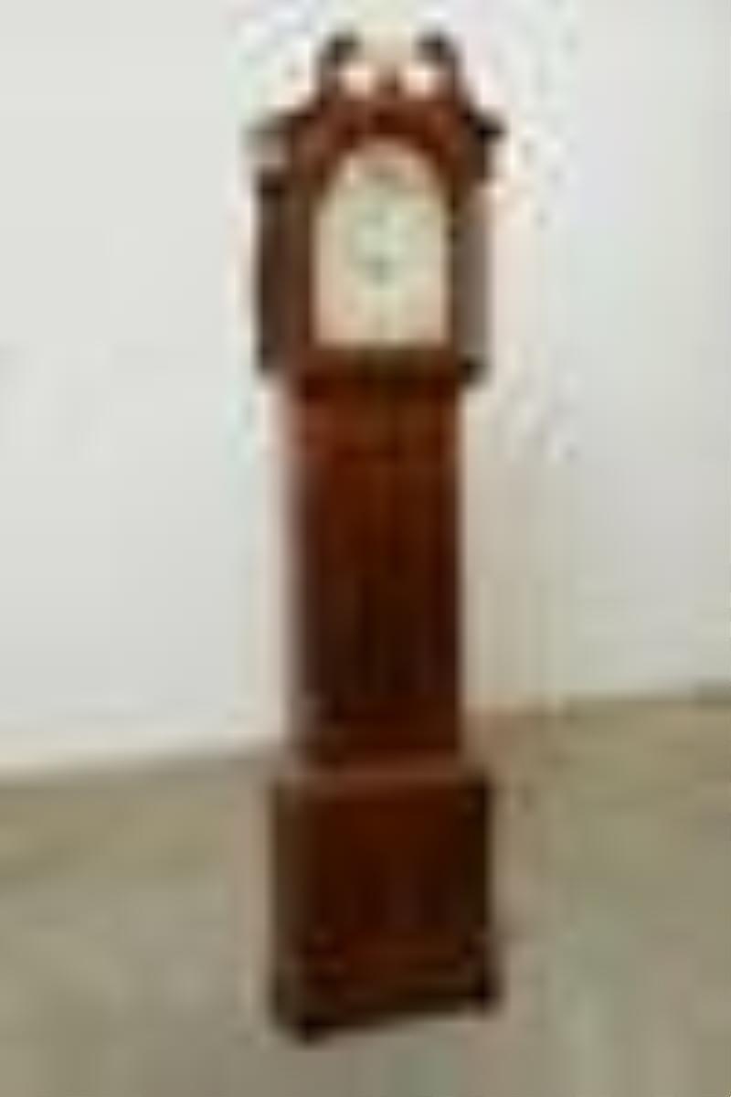 An English oak & mahogany 30-day tall case clock