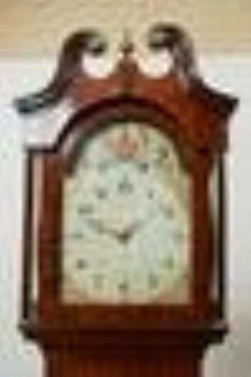 An English oak & mahogany 30-day tall case clock