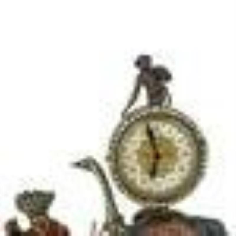 Antique Viennese Silver Enamel & Jeweled Desk Clock