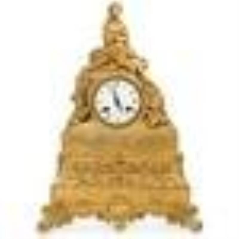 French Empire Style Gilt Bronze Clock
