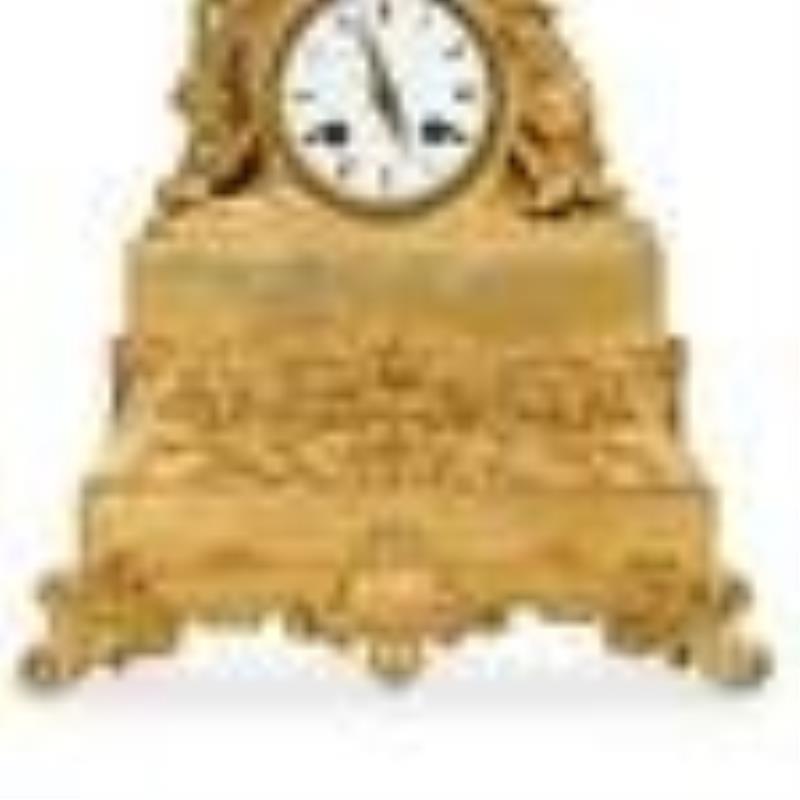 French Empire Style Gilt Bronze Clock