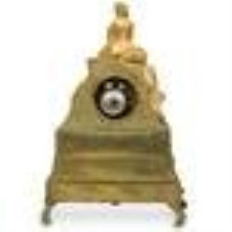 French Empire Style Gilt Bronze Clock
