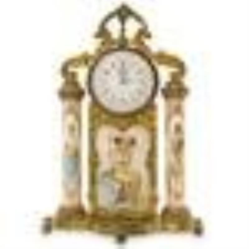 Antique "Prodige" Bronze & Porcelain clock